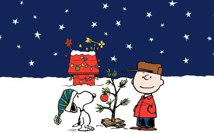 Snoopy wallpaper collection with a described blue background.