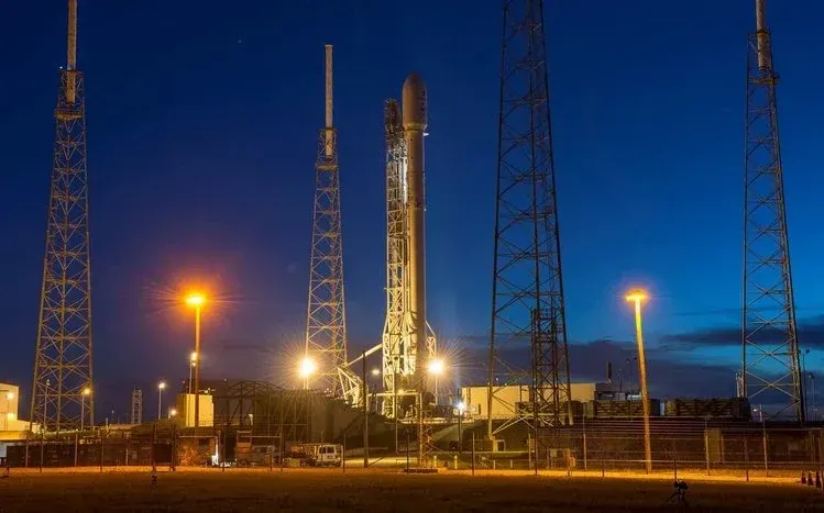 SpaceX rockets launching into the sky.