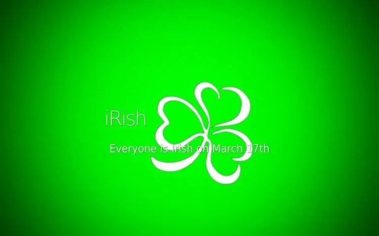 St Patrick’s Day wallpaper imagery with green and four-leaf clover motifs.