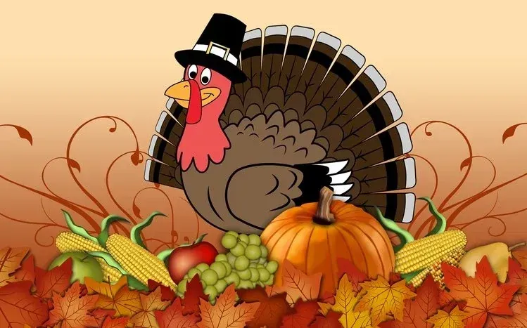 Thanksgiving-themed wallpaper collection with an orange color emphasis.