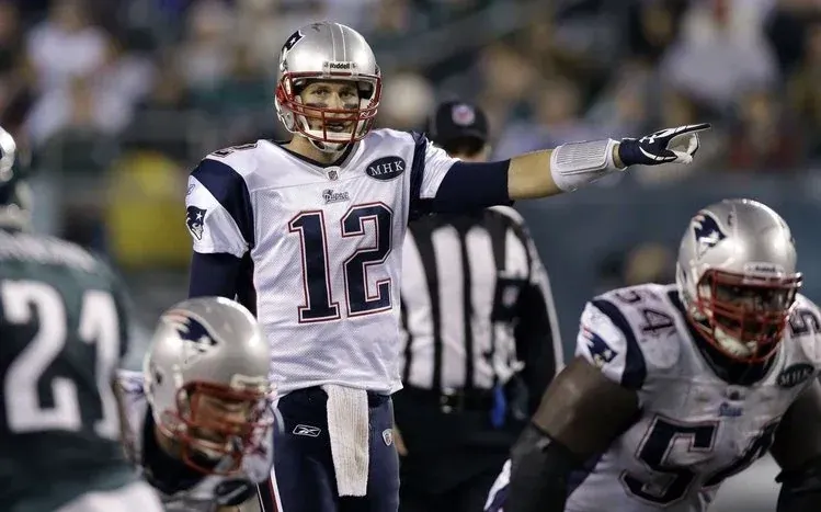 Tom Brady football wallpaper collection framed around his Patriots career.