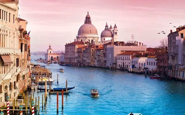 Colorful city imagery of Venice.