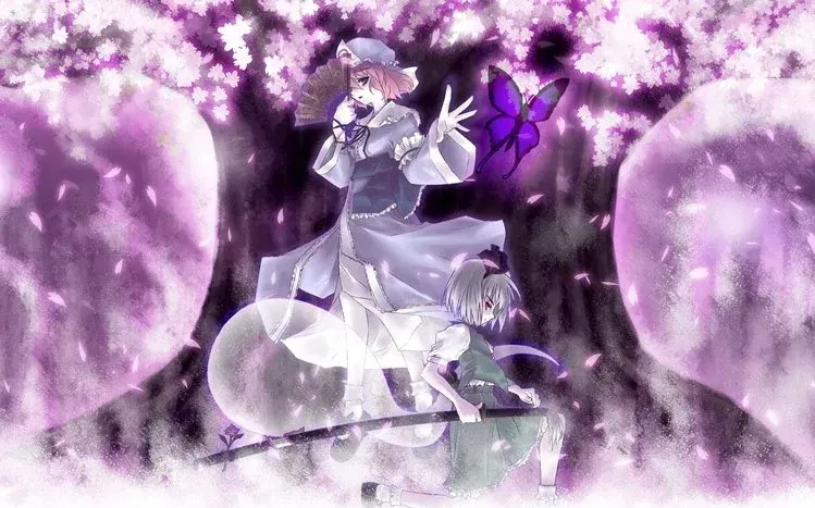 Character wallpapers featuring Yuyuko Saigyouji from Touhou Project.