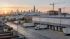 Generic Illinois industrial and logistics district at early morning