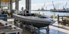 Illustrative autonomous vessel hull in a Gulf Coast maritime manufacturing facility