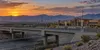 Conceptual view of Nevada public infrastructure and a civic building at dusk representing local debt.