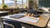 Illustrative view of math learning materials in a New Hampshire public-school classroom.