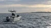 A small recreational fishing boat on Atlantic waters off the New York coast.