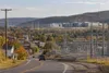 Conceptual view of a generic data center, electrical substation and small community in upstate New York