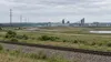 Industrial development site beside rail and utility infrastructure in northeastern Oklahoma