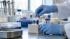 Unbranded blood sample prepared for Alzheimer’s biomarker screening in a clinical laboratory