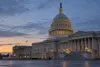 The U.S. Capitol at predawn after a close Senate vote