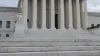 The marble columns and steps of the U.S. Supreme Court building in Washington.