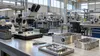 AI-generated illustrative precision-electronics inspection workbench; not a photograph of a BAE Systems facility.