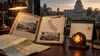 Conceptual illustration of a California case folder, calendar and notification bell on a civic desk
