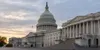 Illustrative editorial view of the United States Capitol under an overcast early-morning sky
