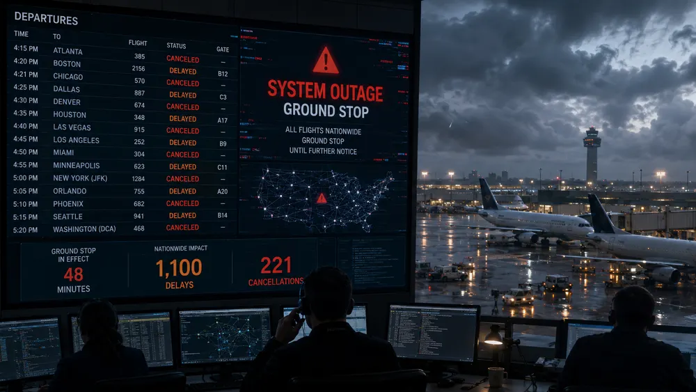 American Airlines' 48-Minute IT Outage Triggered 1,100 Delays and 221 Cancellations, Its Third Nationwide Ground Stop in Two Years