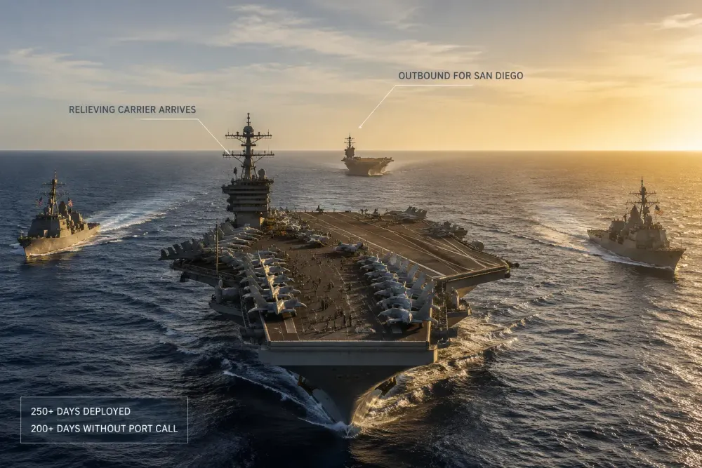 USS George Washington Relieves USS Abraham Lincoln After More Than 250 Days Deployed and Over 200 Days Without a Port Call
