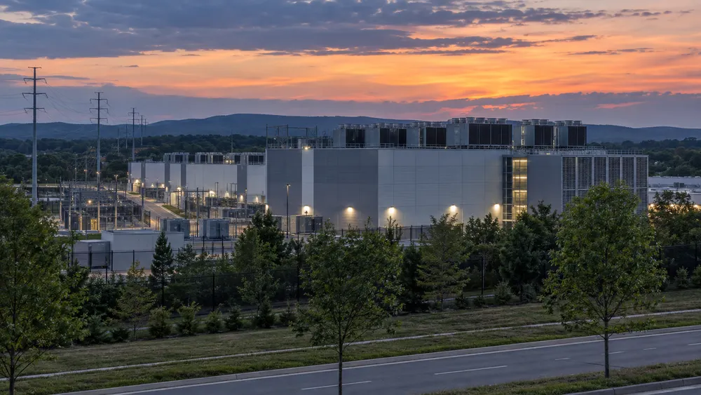Modern data center campus and utility infrastructure in Northern Virginia