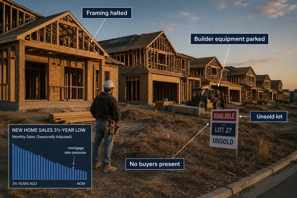 U.S. Single-Family Homebuilding Falls 9.9% to a 3½-Year Low as 6.7% Mortgage Rates Keep Buyers and Builders on the Sidelines