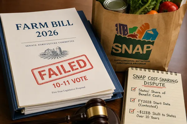Senate Farm Bill Collapses in 10-11 Committee Vote as SNAP Cost-Sharing Fight Reaches Impasse