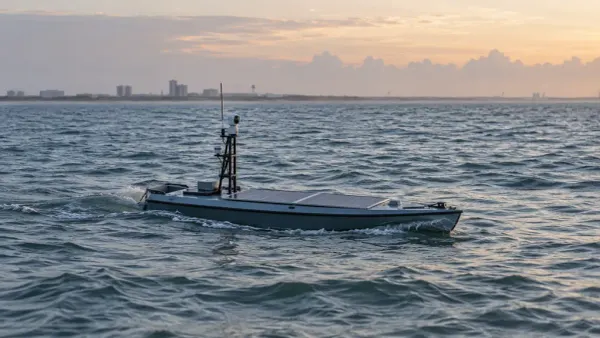 Small solar-powered autonomous surveillance boat operating in coastal Gulf waters