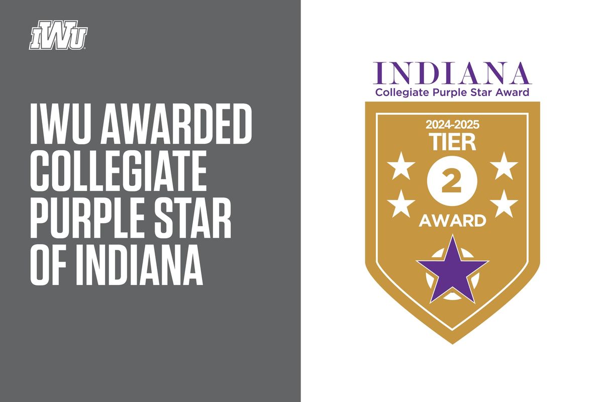 Indiana Wesleyan University Awarded Collegiate Purple Star of Indiana