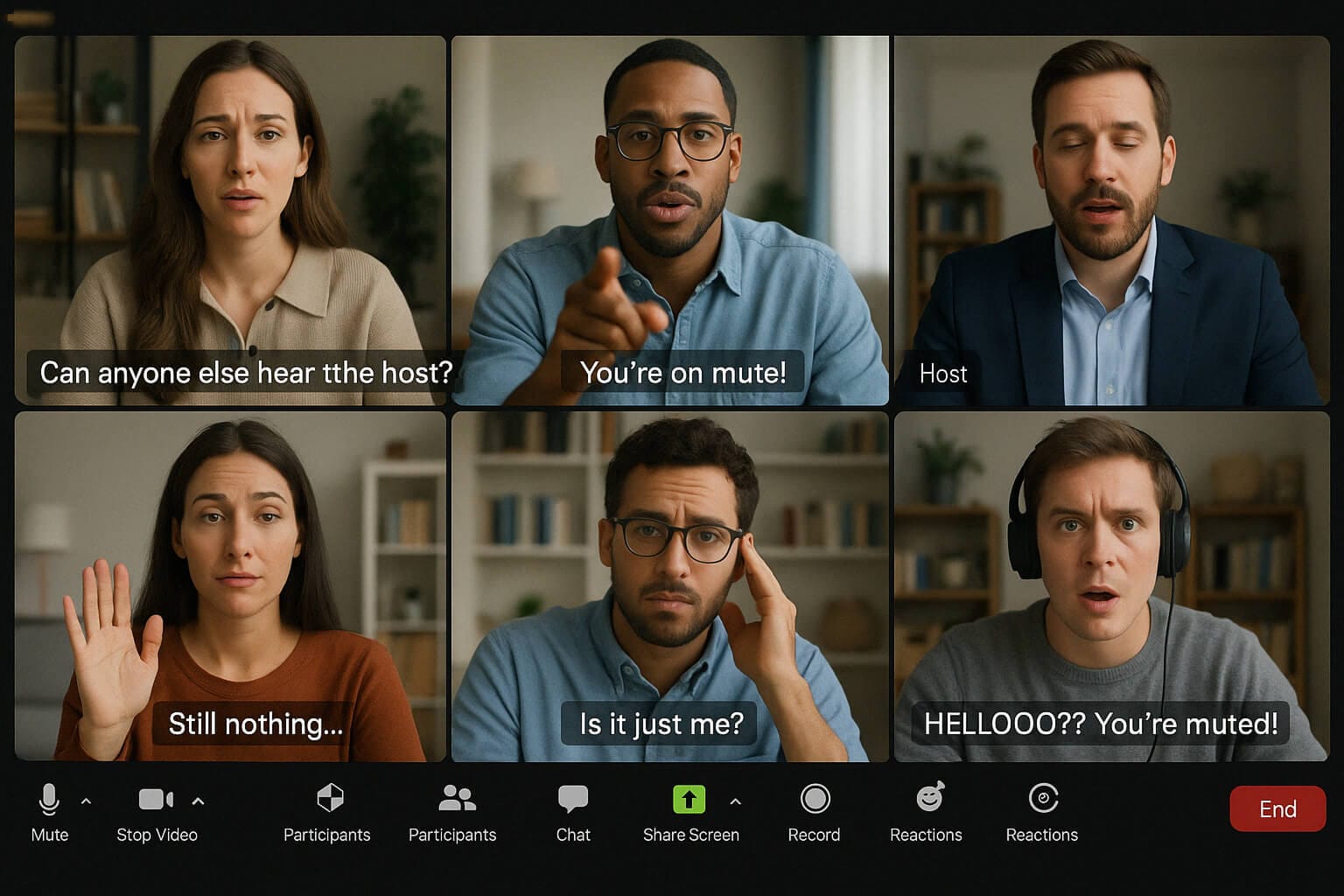 Attendings conveying that the host is on mute