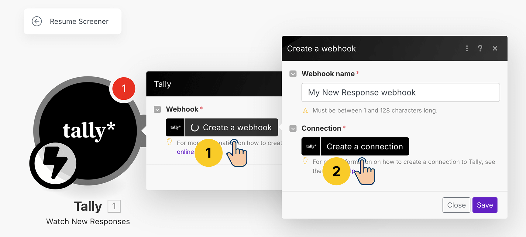 Creating a connection to Tally