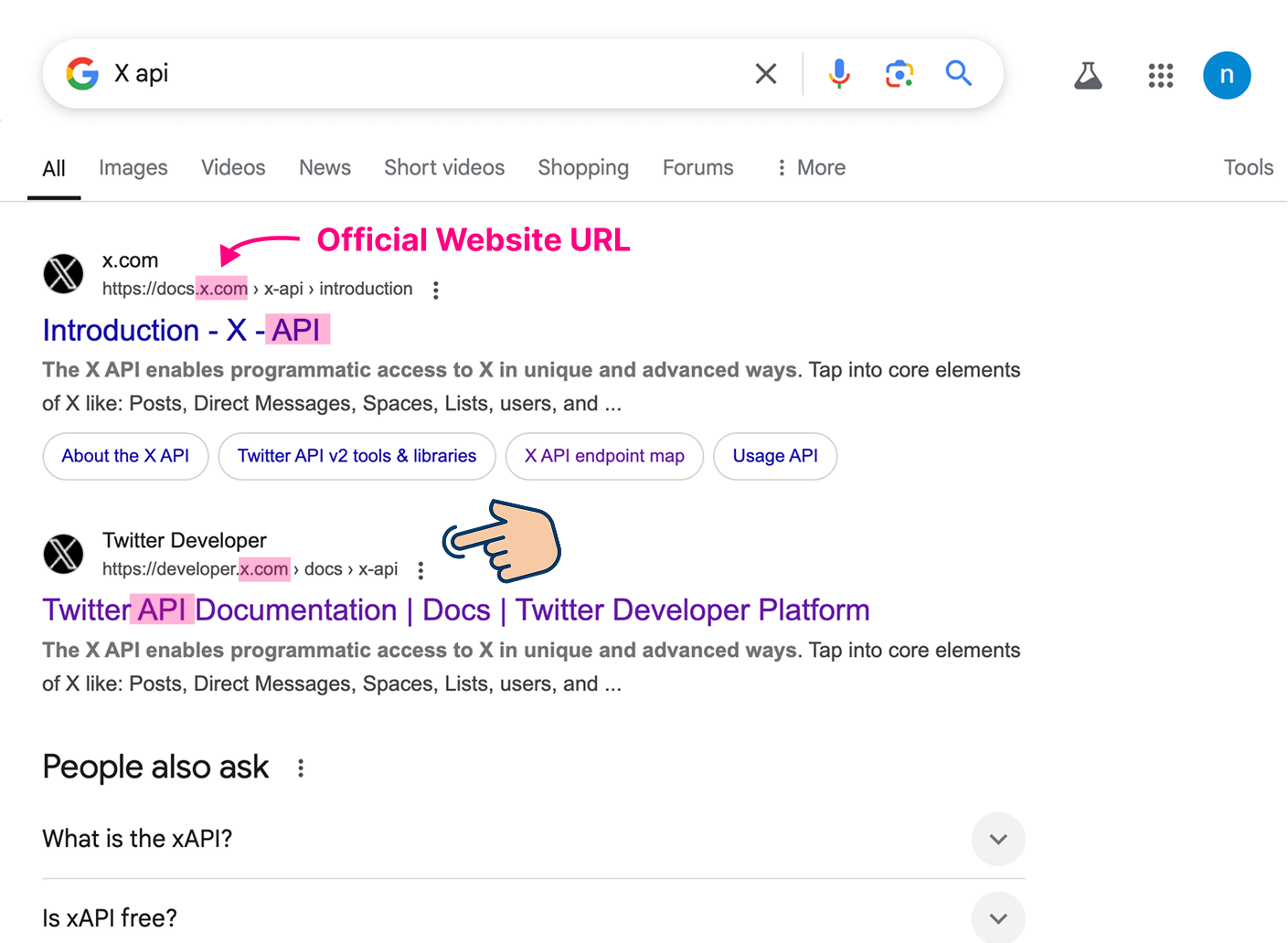 Breaking down Google search results for X API