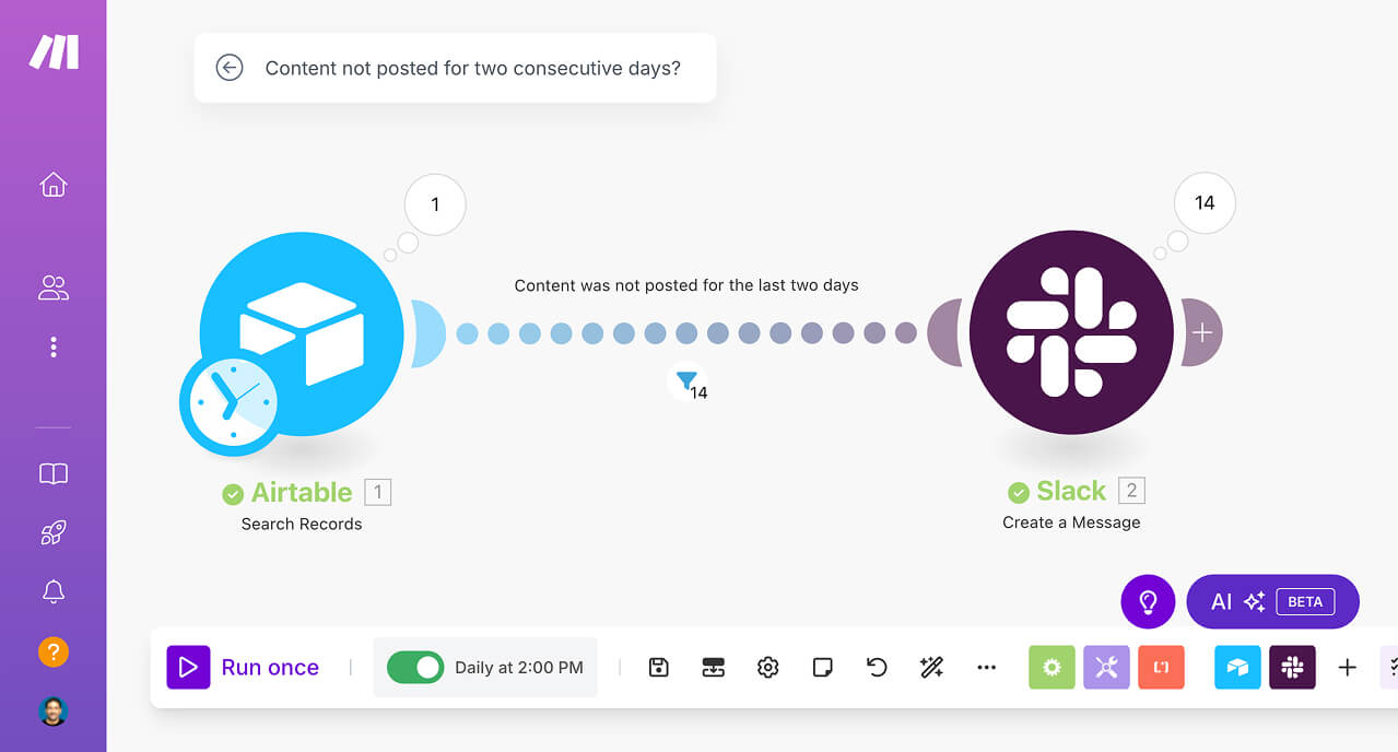 Diagram of "Post Tracker" automation