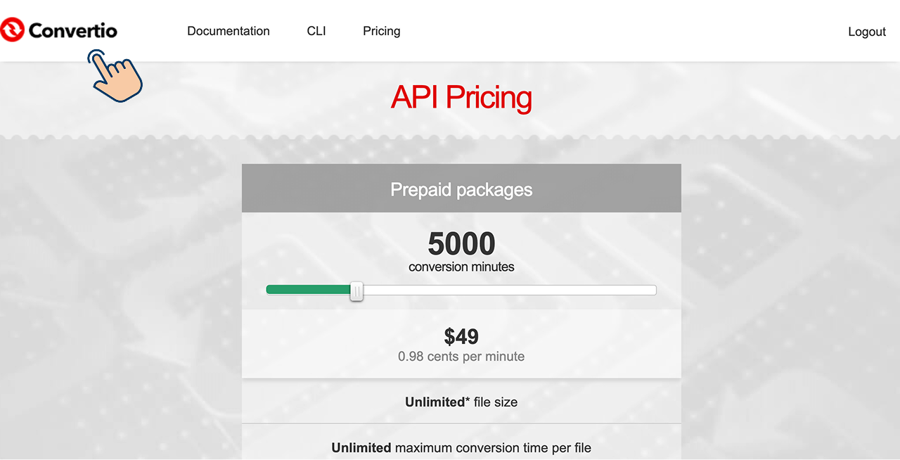 Convertio's API Pricing