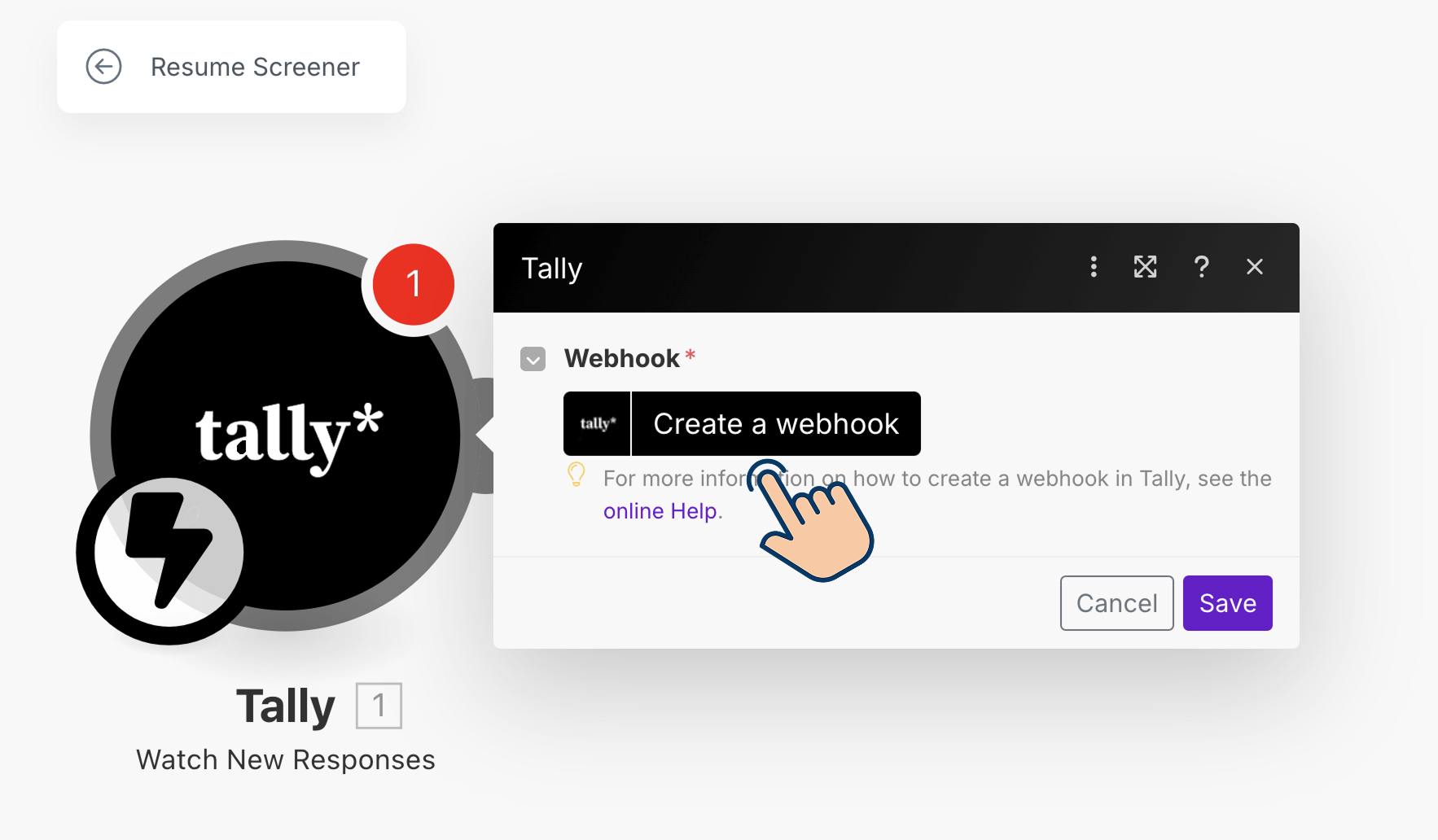 Creating a webhook for our Tally form