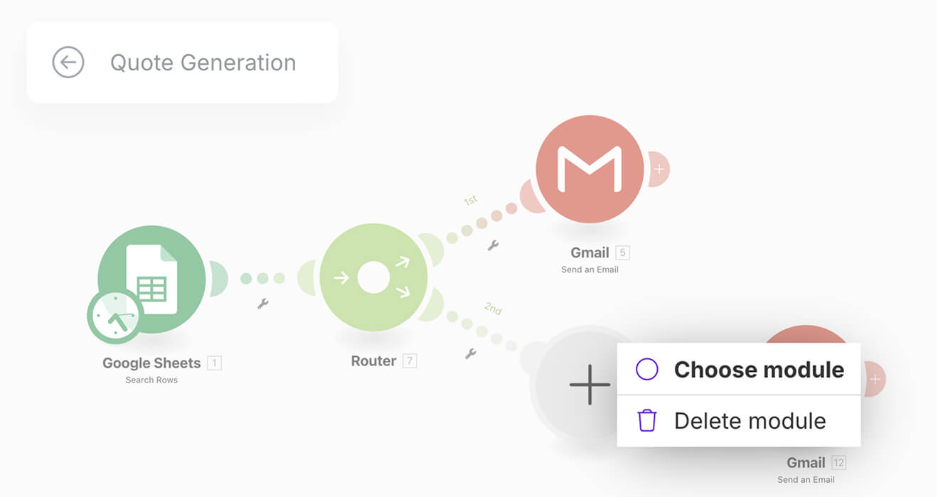 Deleting a module from a Make.com scenario
