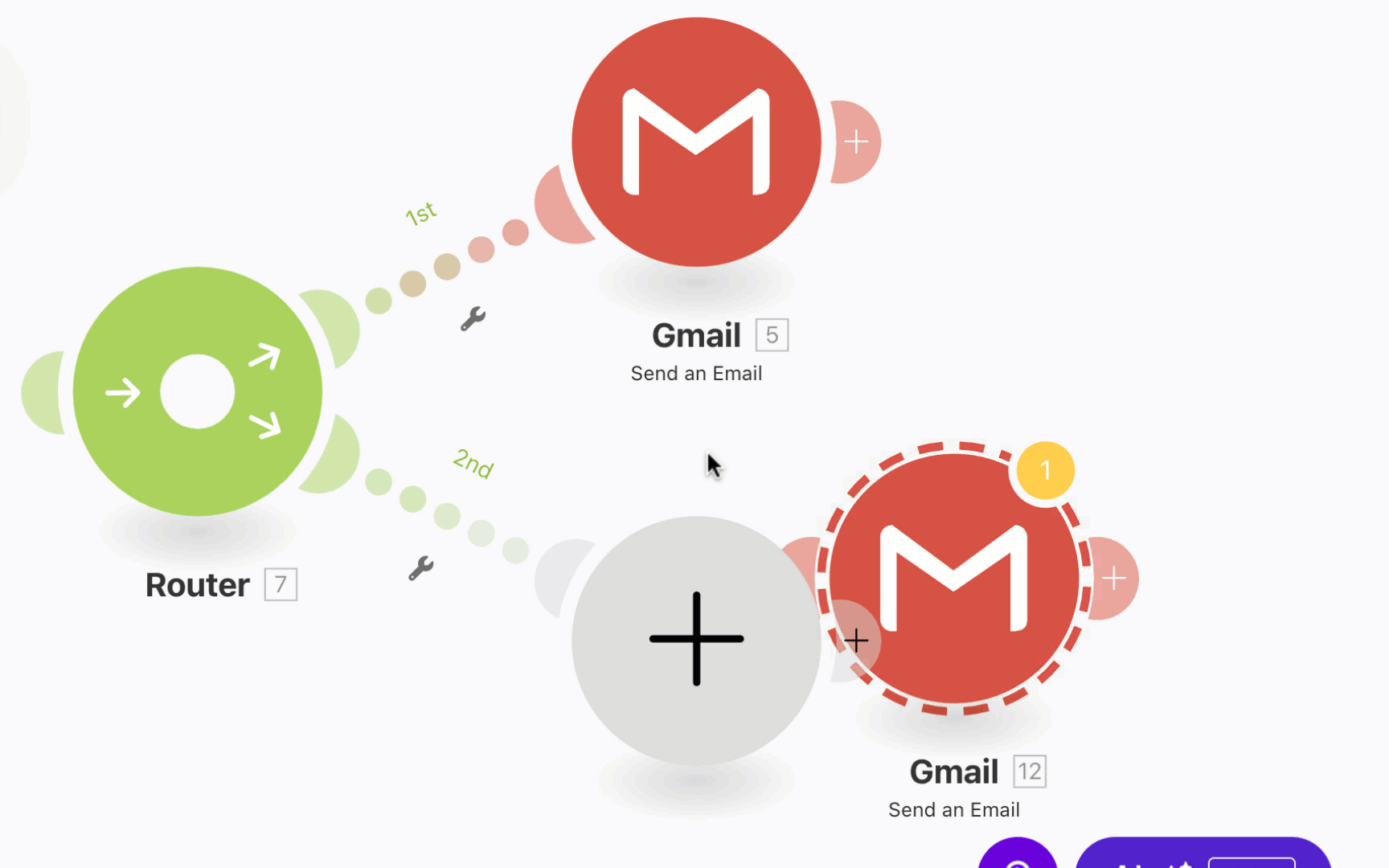 Adjusting the location of the module inside the Make.com scenario