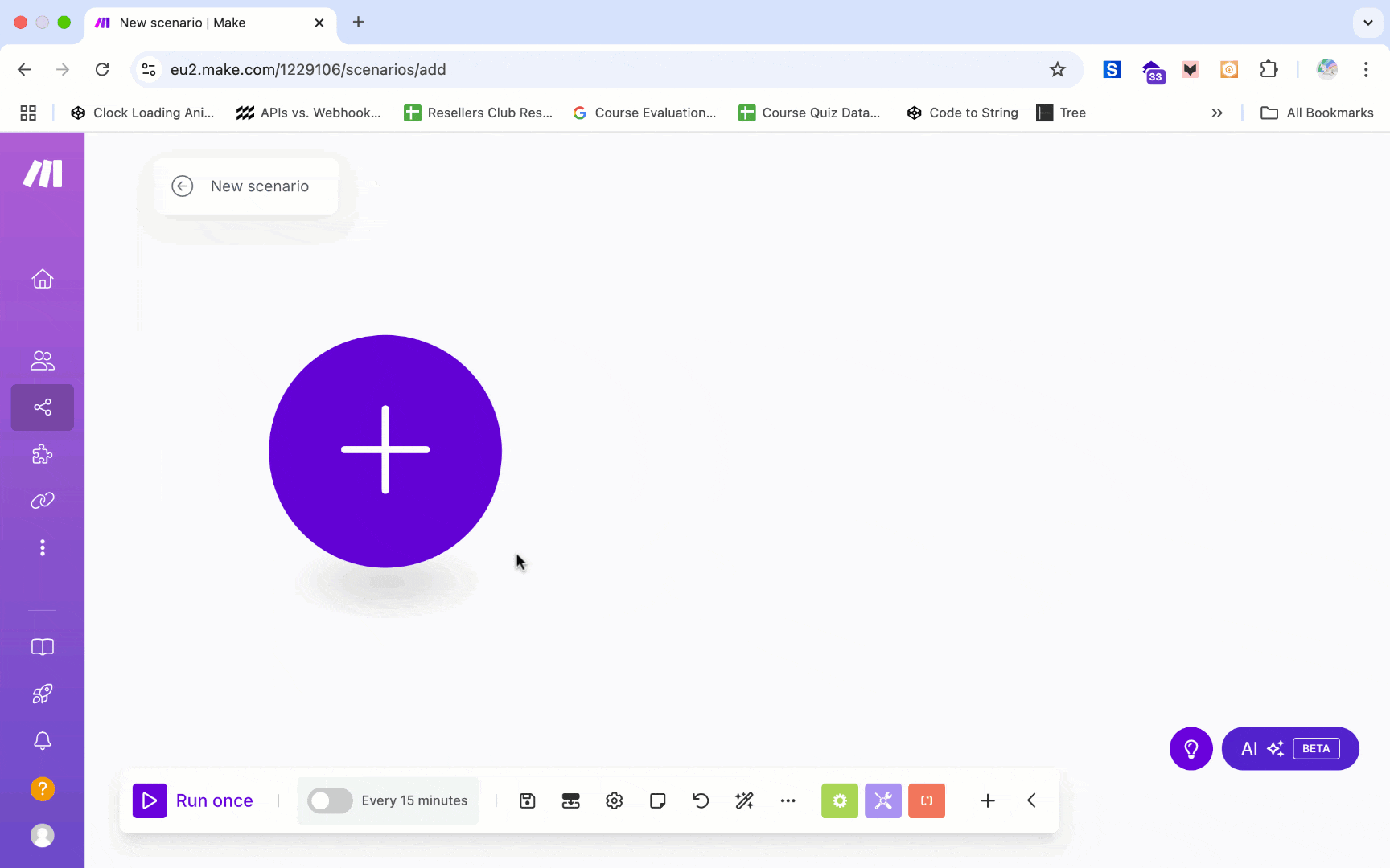 Clicking on the "Add module" button