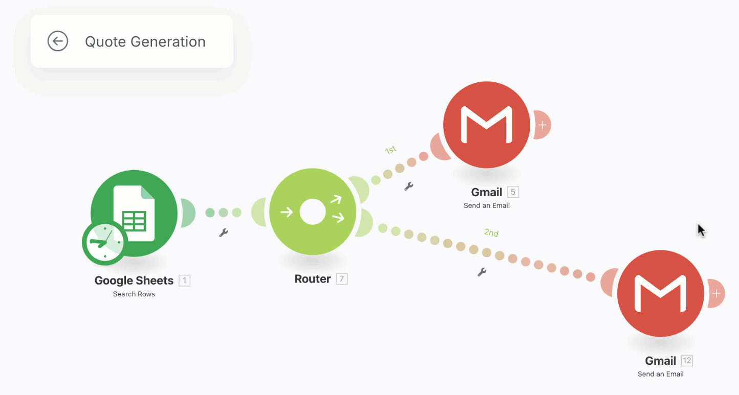 Aligning the modules of a make.com automation
