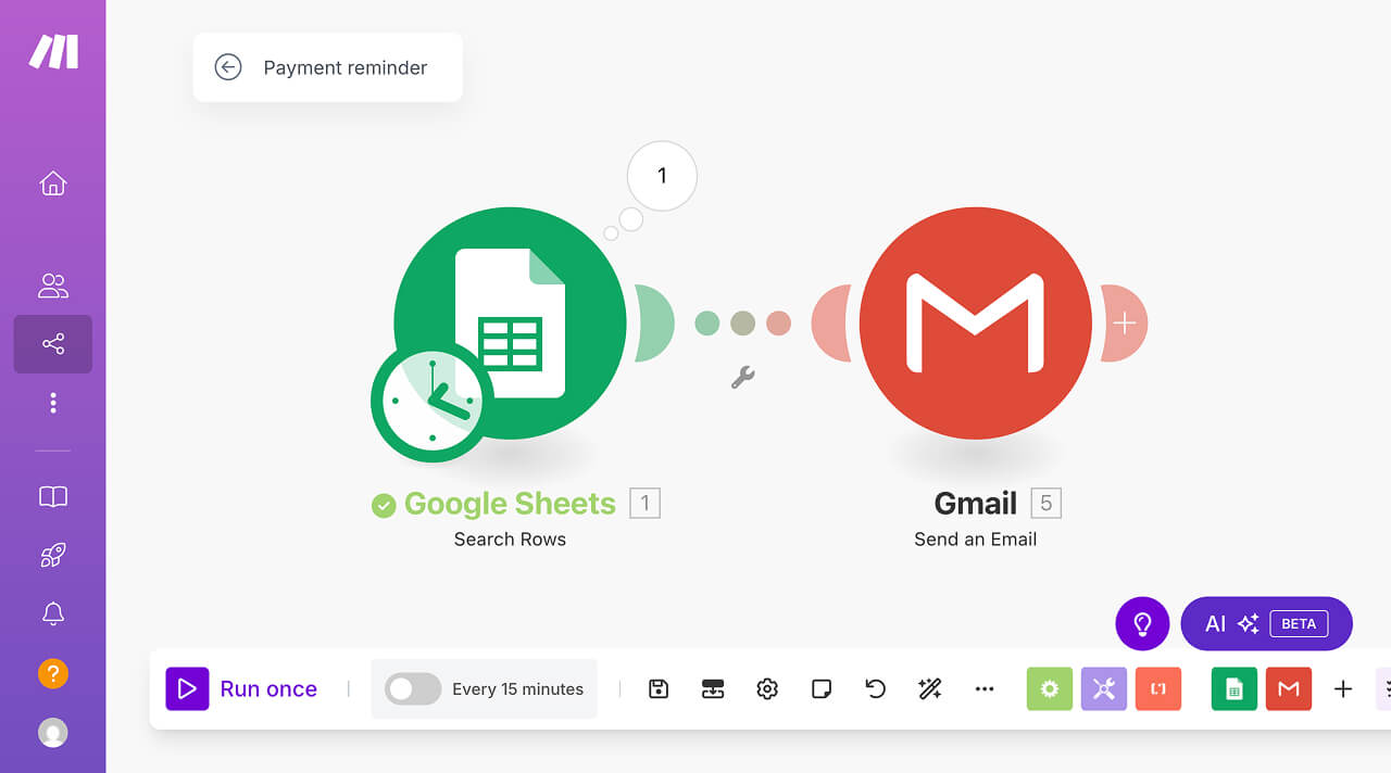 Diagram of Payment Reminder automation