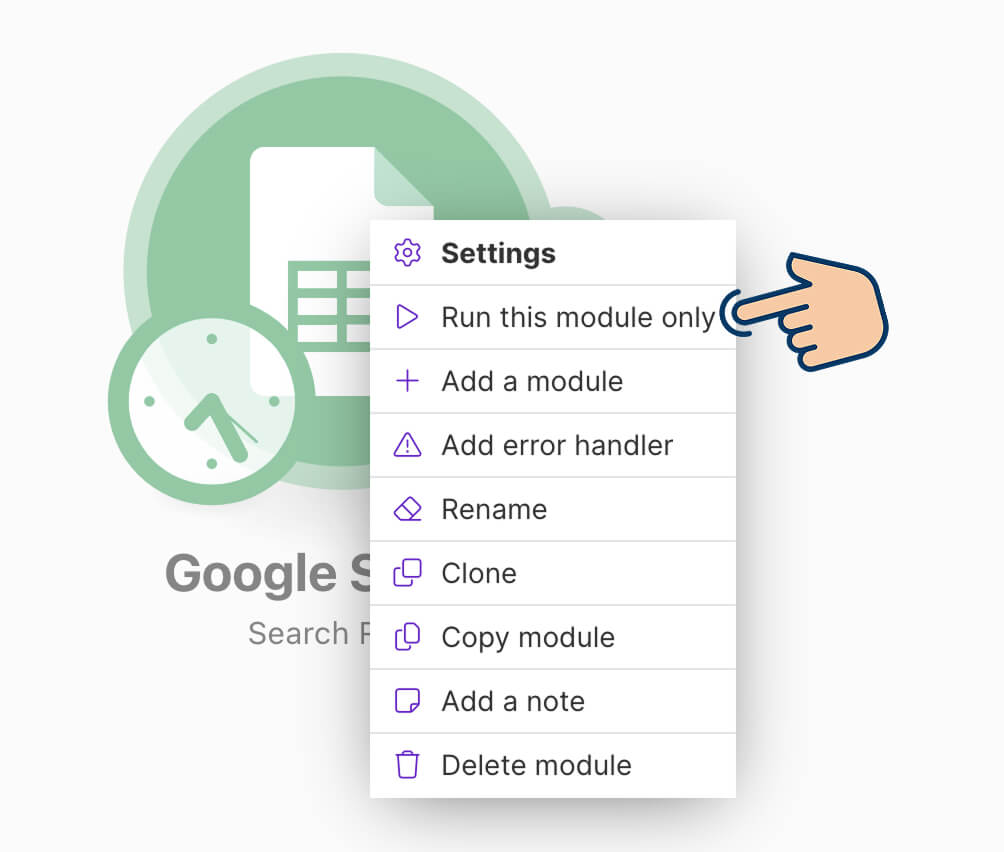 The "Run this module only" button