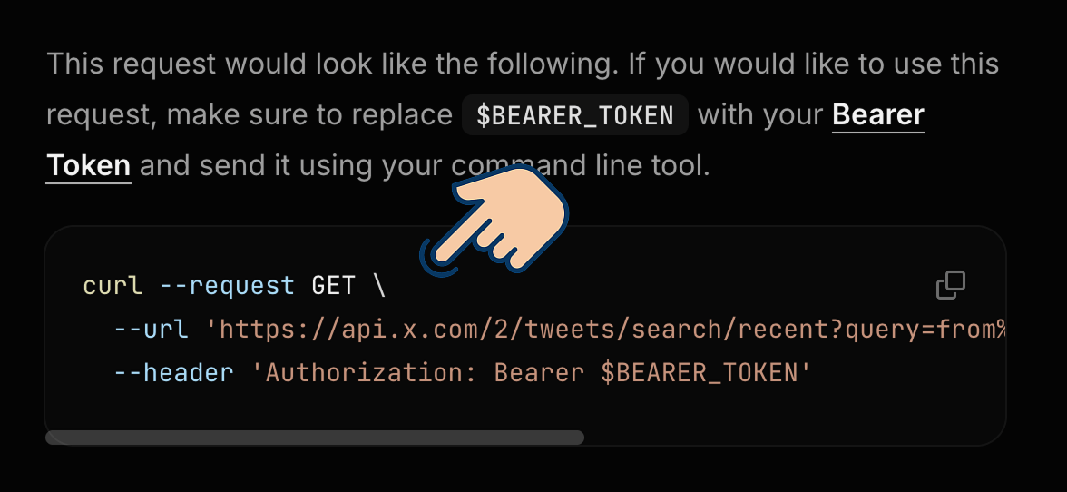 Example of a Full API Request using the CURL command.