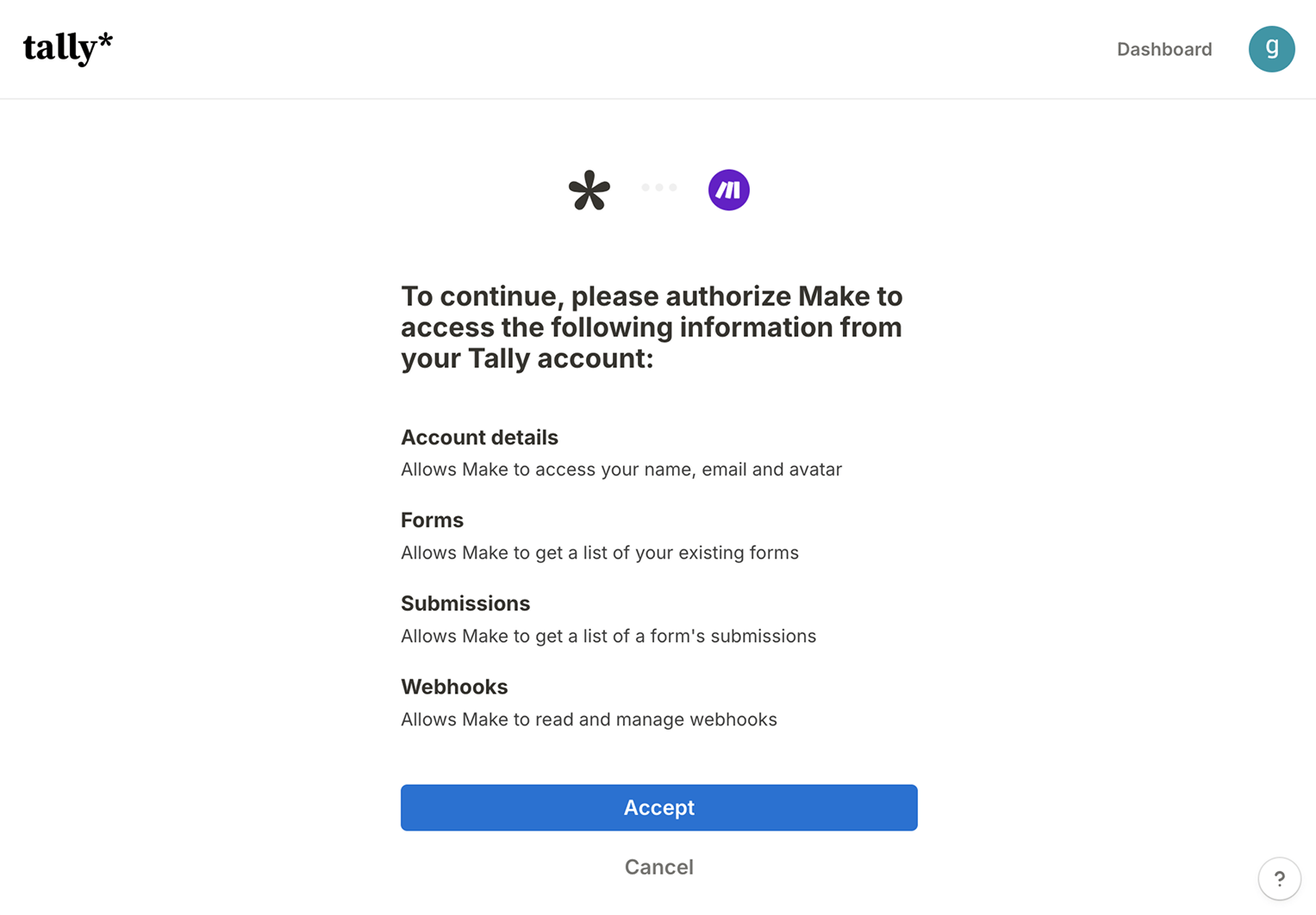 Tally.so used OAuth-based authentication to let other apps use its API
