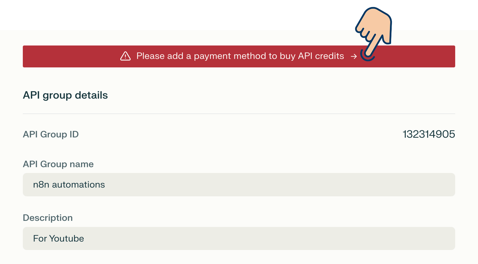 Notification for adding a payment method