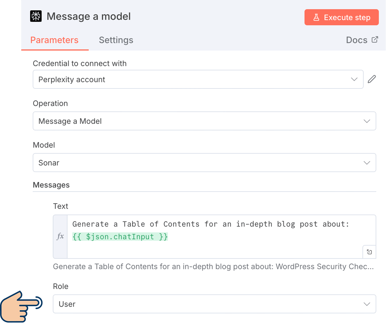 Picking a role for interacting with an AI model