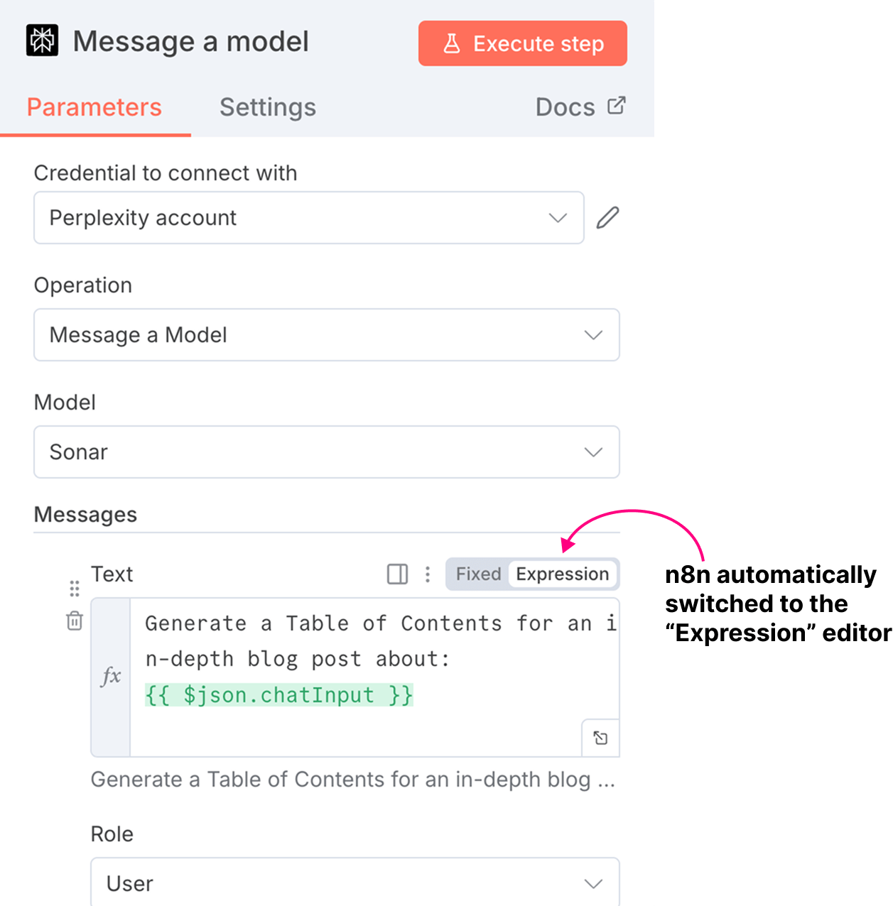 n8n Expression editor
