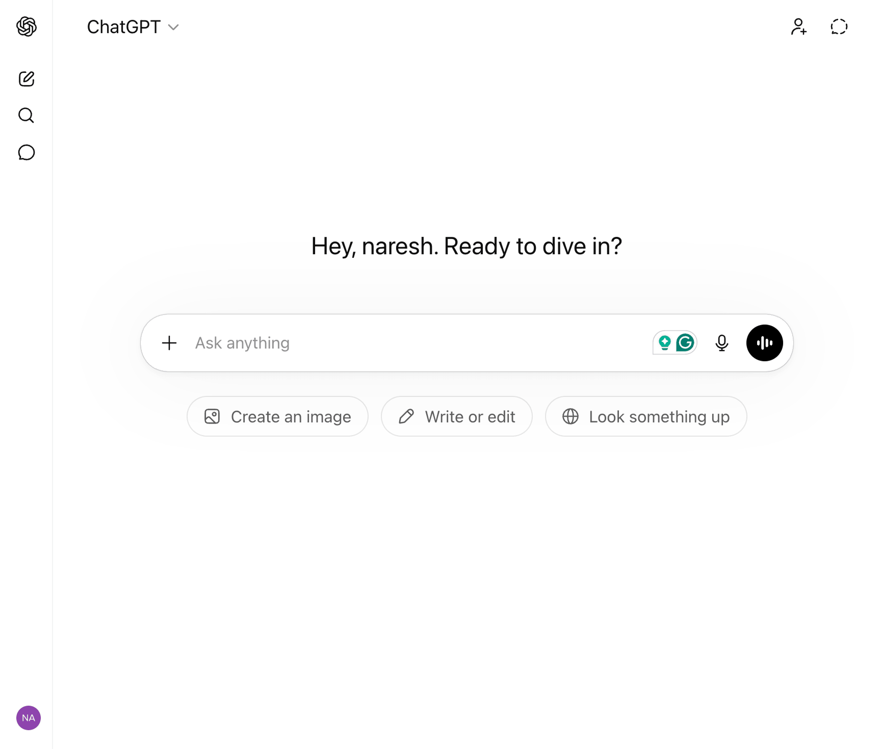 ChatGPT Interface for interacting with a Large Language Model