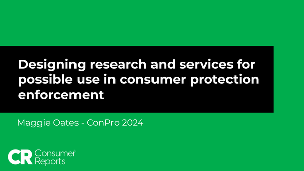 Designing Research for Use in Consumer Protection Enforcement at Con Pro 2024