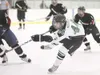 ROBERT DeBERRY/Frontiersman Colony senior forward Lance
Nezaticky takes a shot on goal during Saturday's game against the
Houston Hawks at the Curtis C. Menard II Memorial Hockey Tournament
i