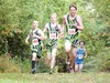 Colony’s Lyon Kopsack, Sessom Boaz and Brandon Schafer crest a hill on the last section of Thursday’s 2.5-K Mat-Su Borough Championships at Colony High School. Boaz pulled ahead to pass race 