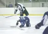 Colony defenseman Braxton Cline collides with Soldotna’s Matt
Fellman during a 3-3 tie Thursday. (ROBERT
DEBERRY/Frontiersman)