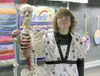 Swanson Elementary School second-grade teacher Darlene Zehm with
the class mascot, VanMilton. (GREG JOHNSON/Frontiersman)